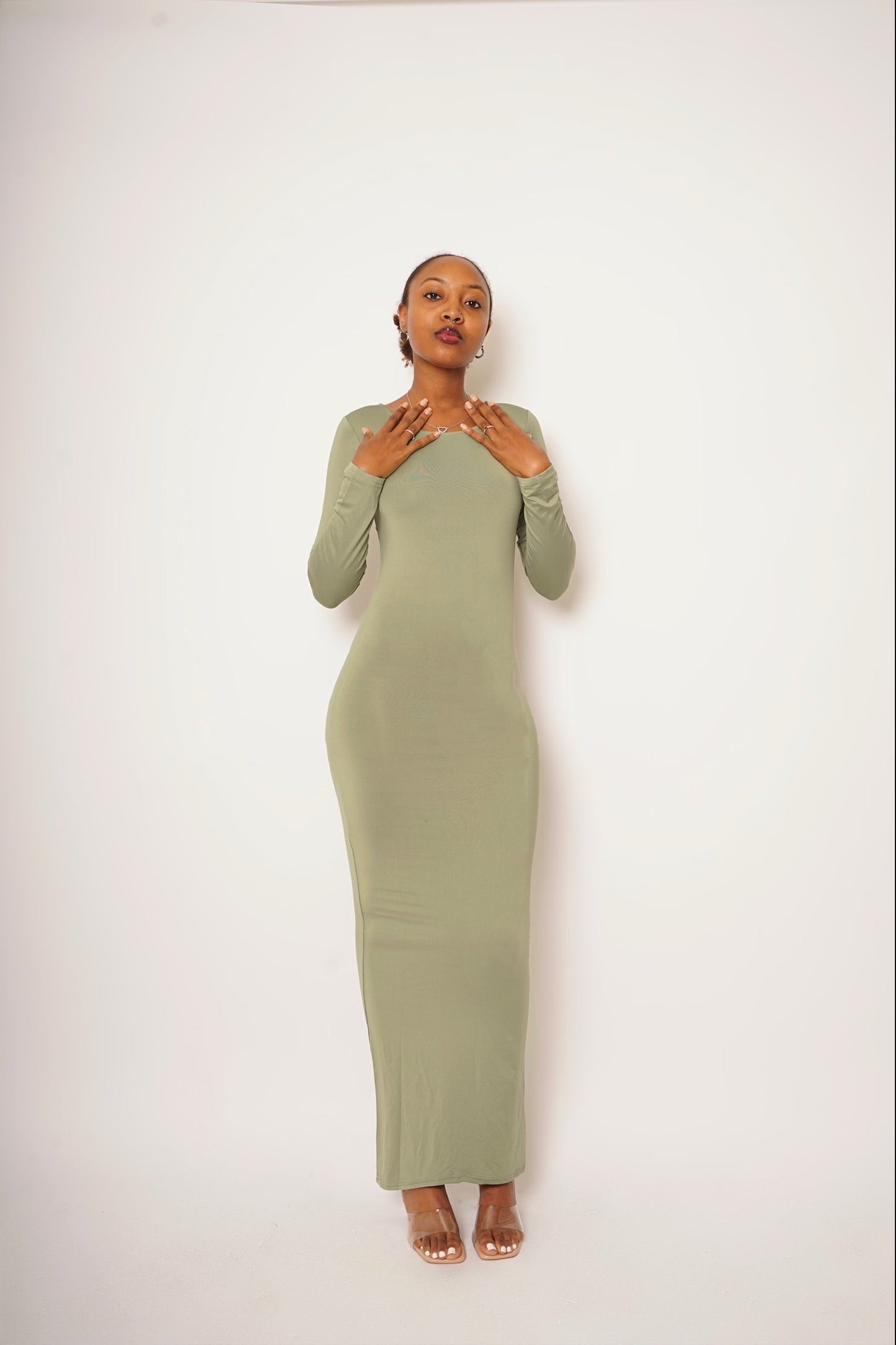 Ru Maxi Bodycon Dress - Sage Green