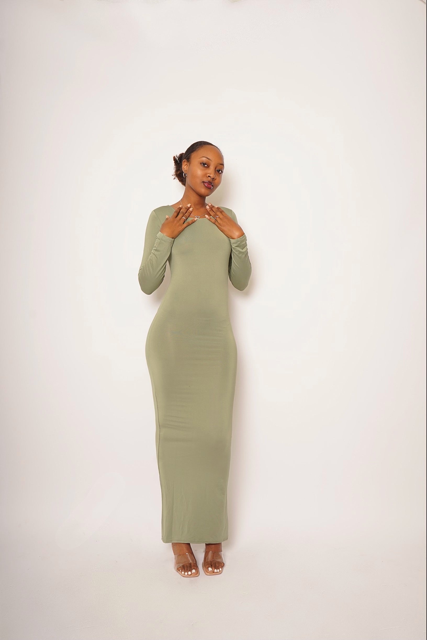 Ru Maxi Bodycon Dress - Sage Green Sirdivie sirdivie Ru Maxi Bodycon Dress - Sage Green Sirdivie sirdivie