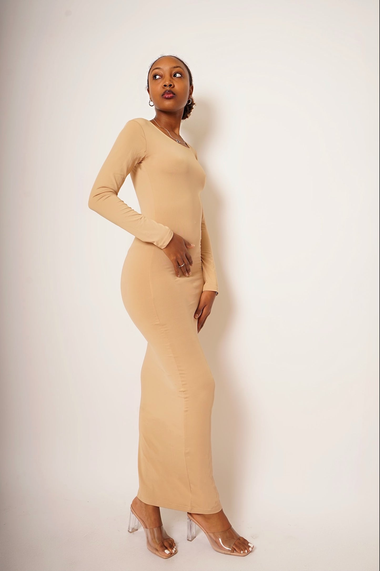 Ru Maxi Bodycon Dress - Nude