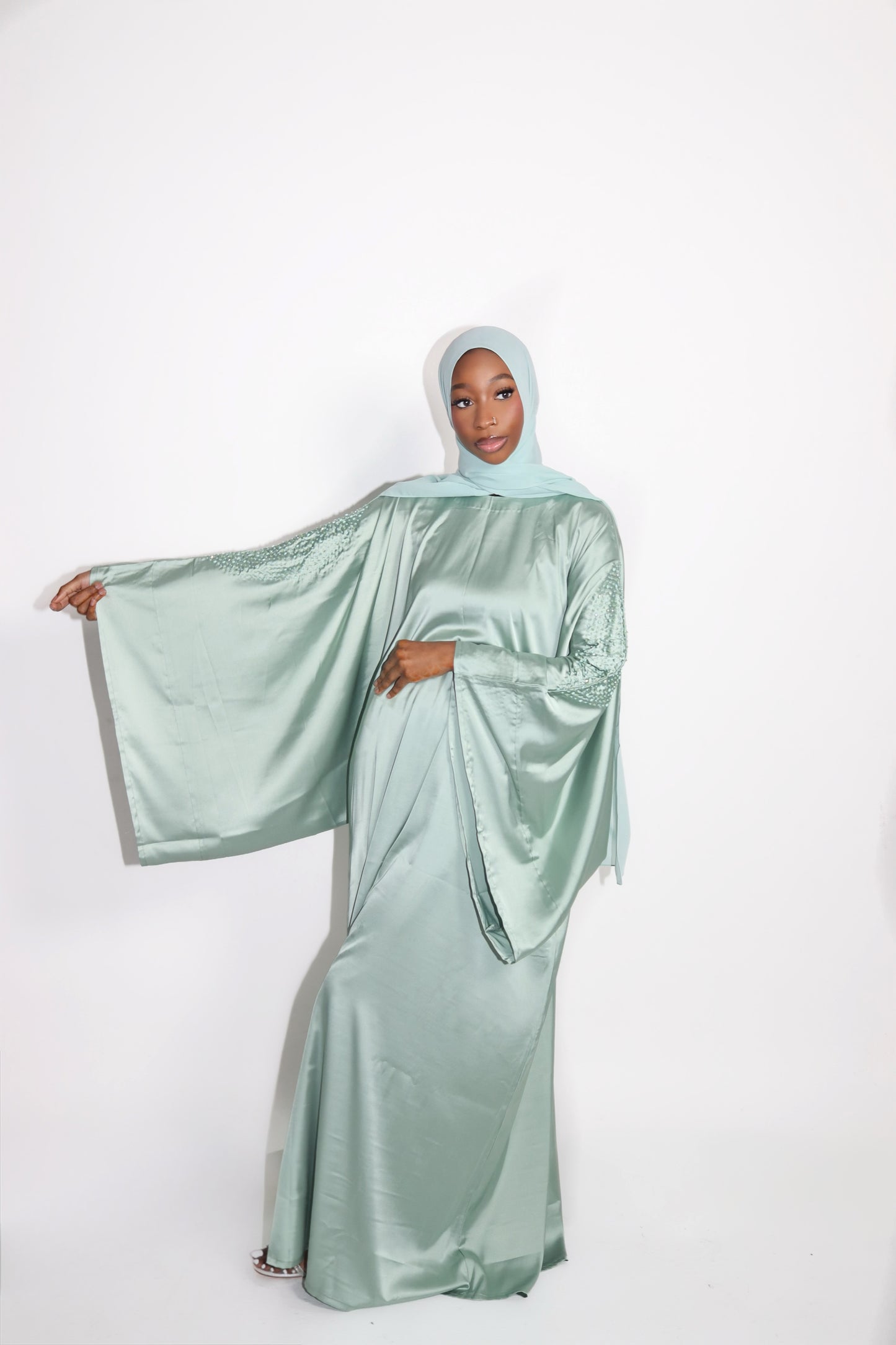 Sage Veil Abaya