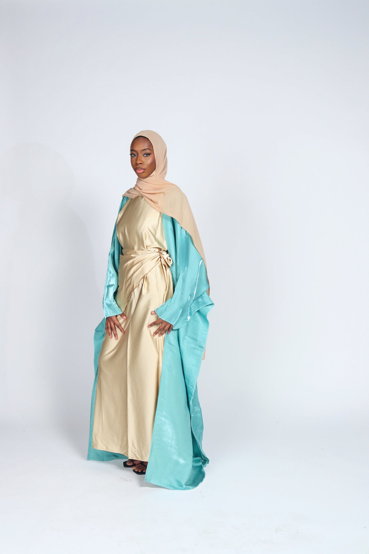 Aniq Abaya - Green & Yellow