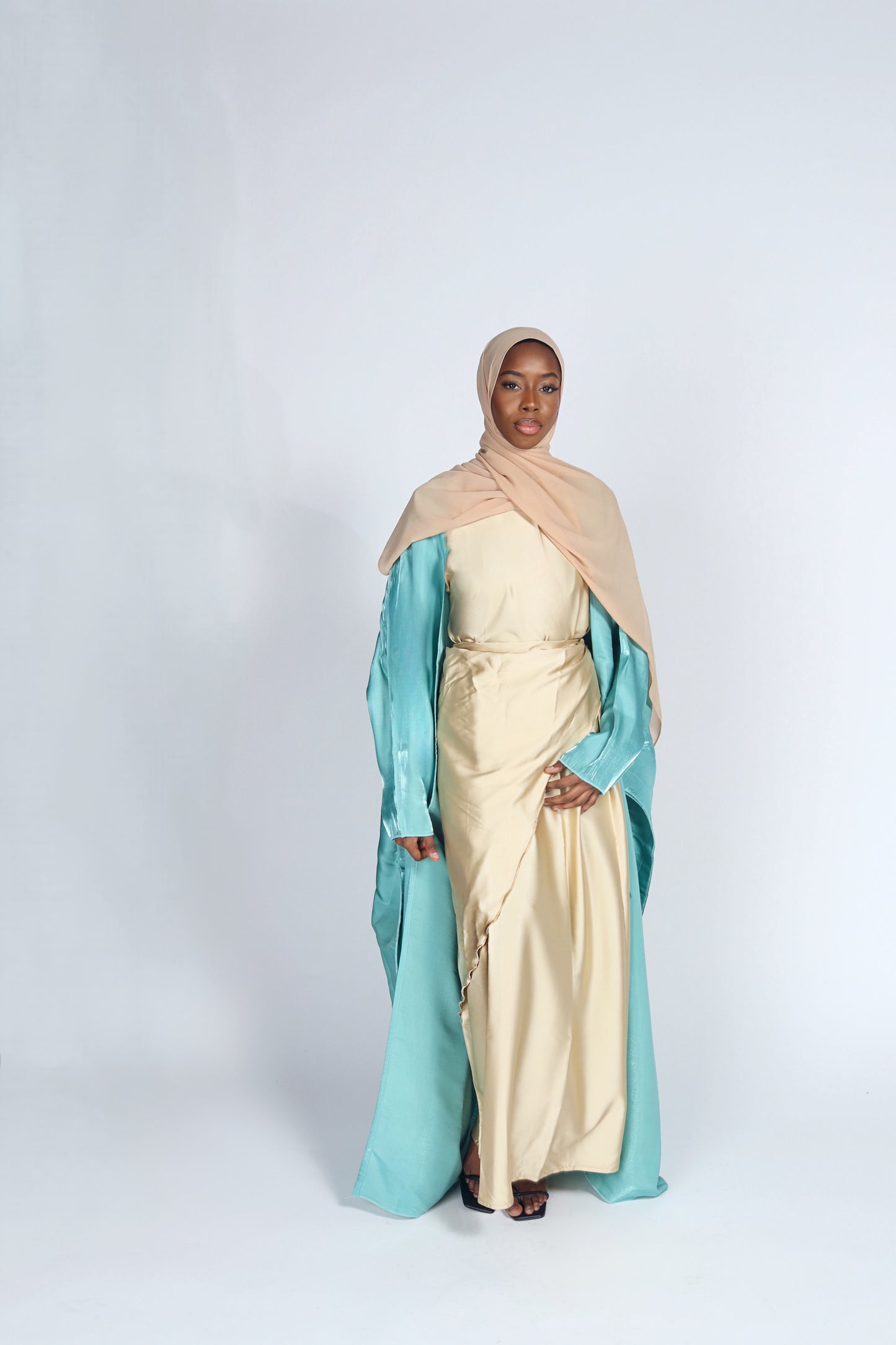 Aniq Abaya - Green & Yellow