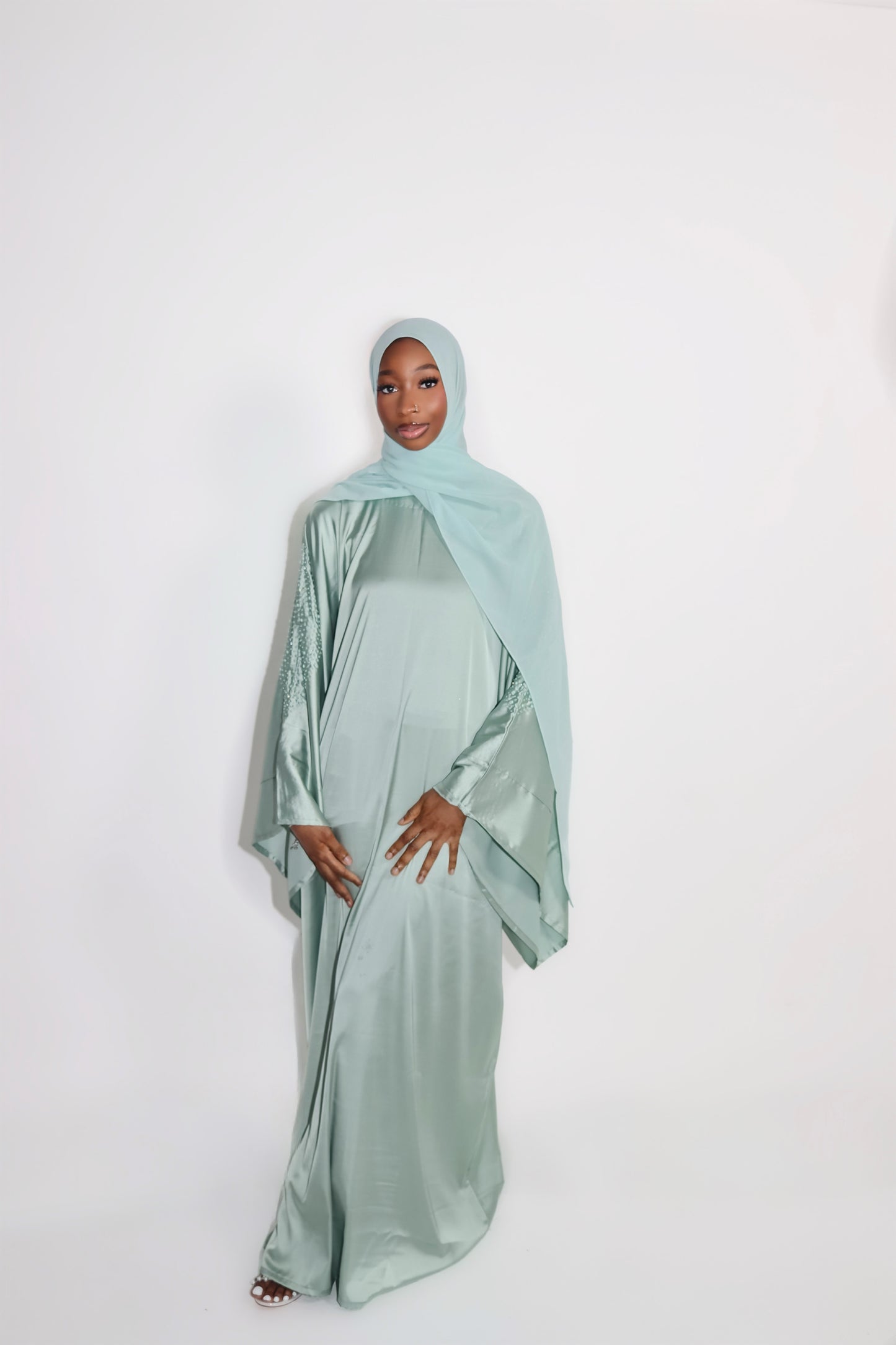 Sage Veil Abaya