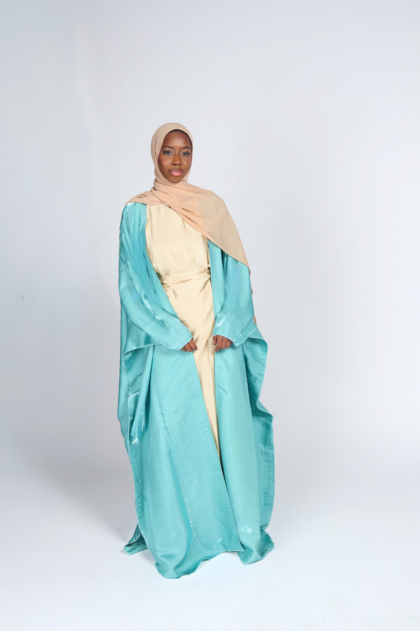 Aniq Abaya - Green & Yellow