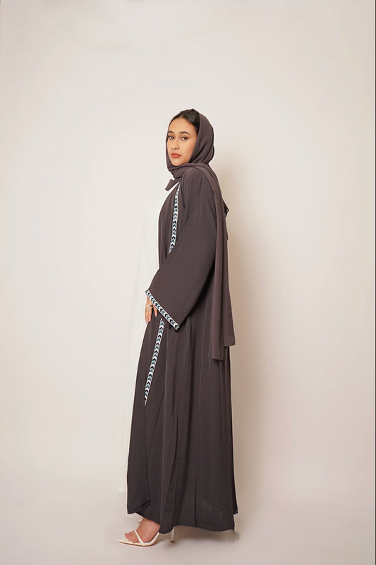 Date Night Abaya - Dark Grey