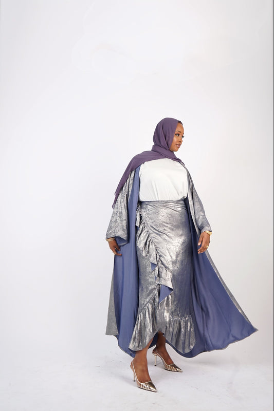 Hara Abaya - Dark Grey/BlueUndertone