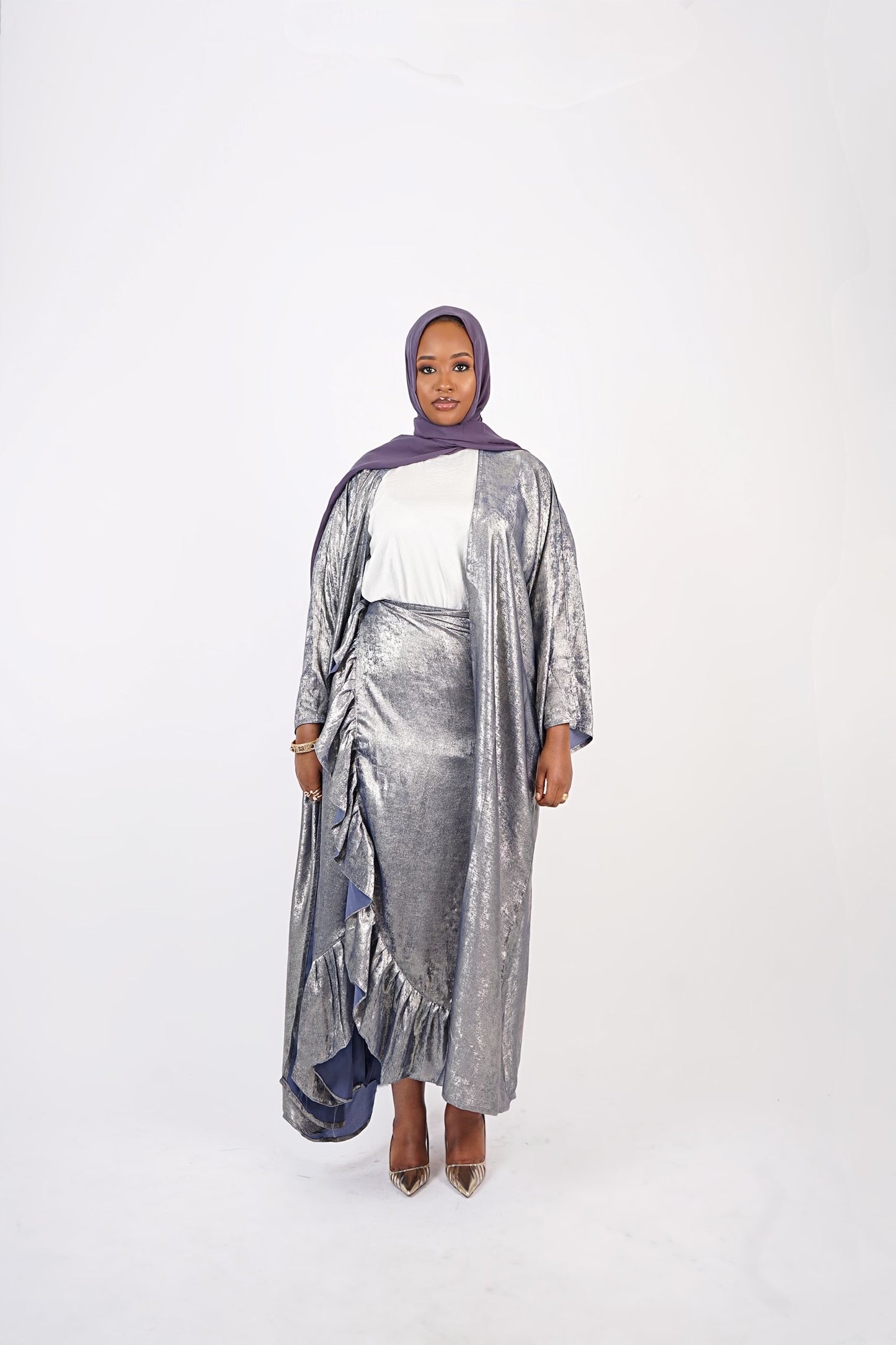 Hara Abaya - Dark Grey/BlueUndertone