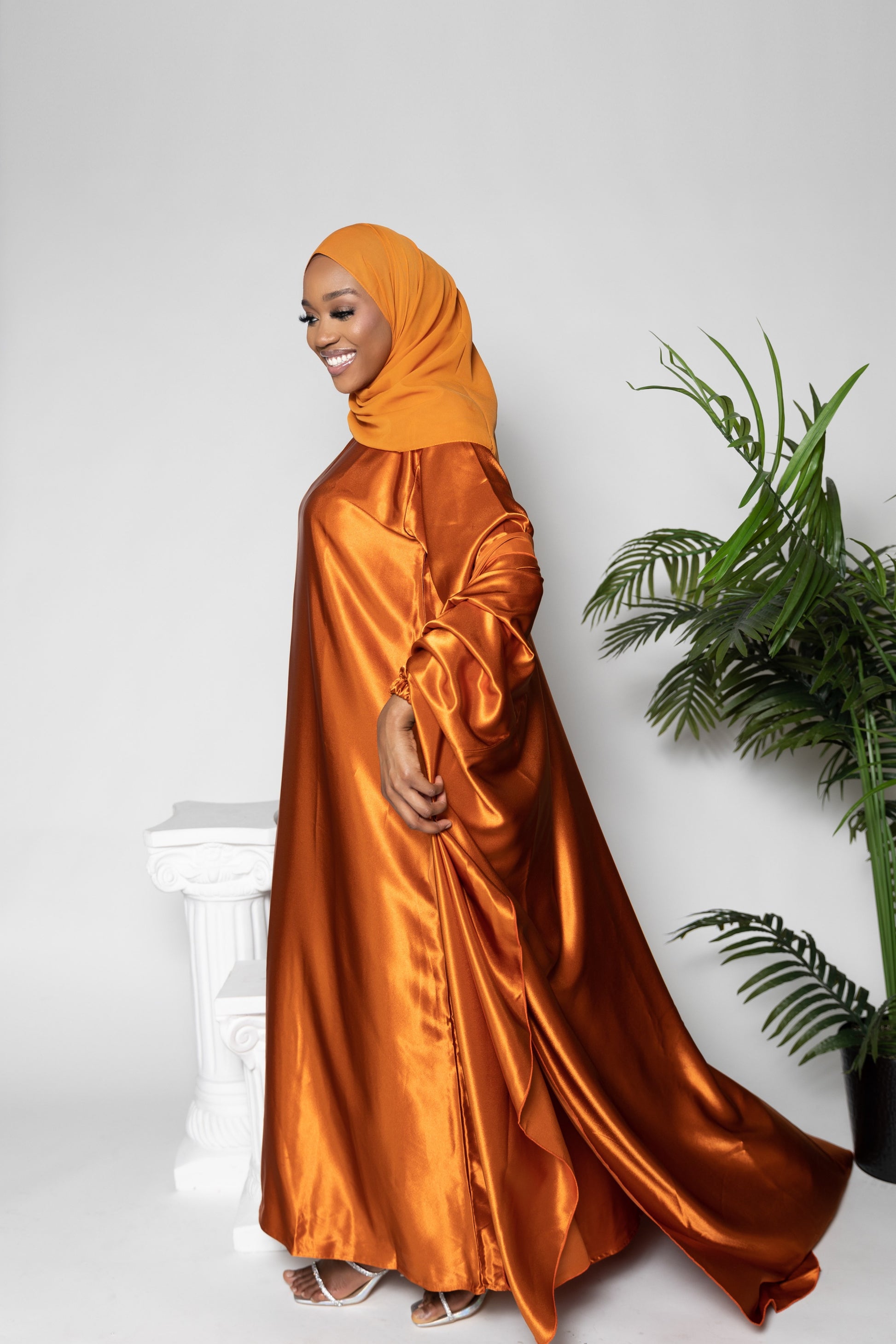 orange dress hijab Orange Hijab Dress 2289T