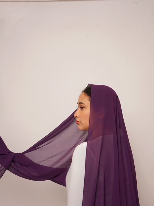 Yazz Chiffon Hijab - Purple