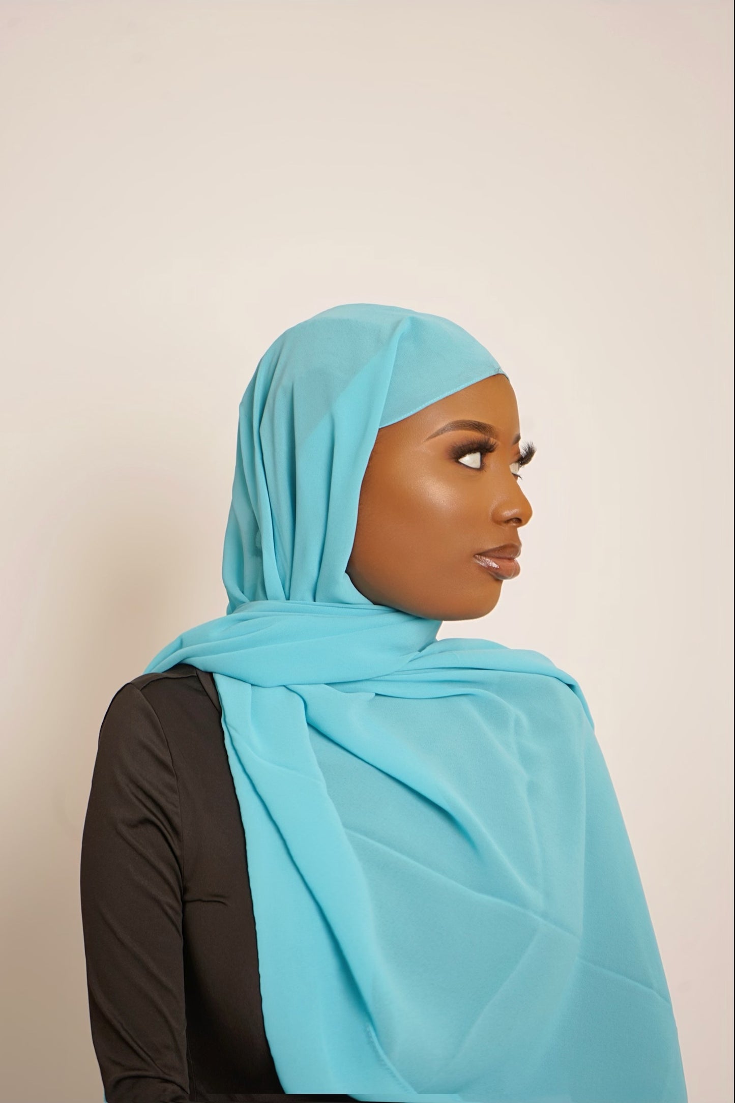 Gemstone Chiffon Hijab - Turquoise