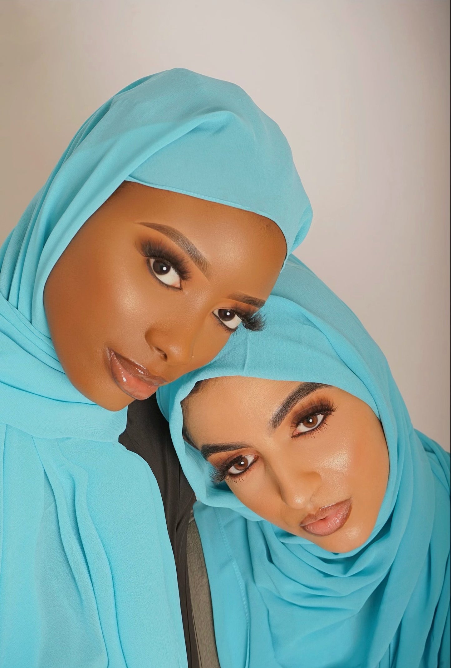 Gemstone Chiffon Hijab - Turquoise