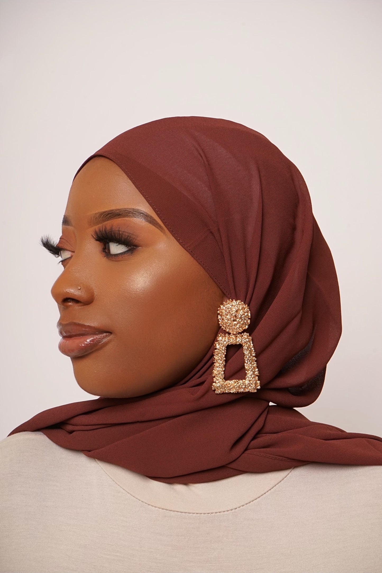 Chocolate Chiffon Hijab - Brown