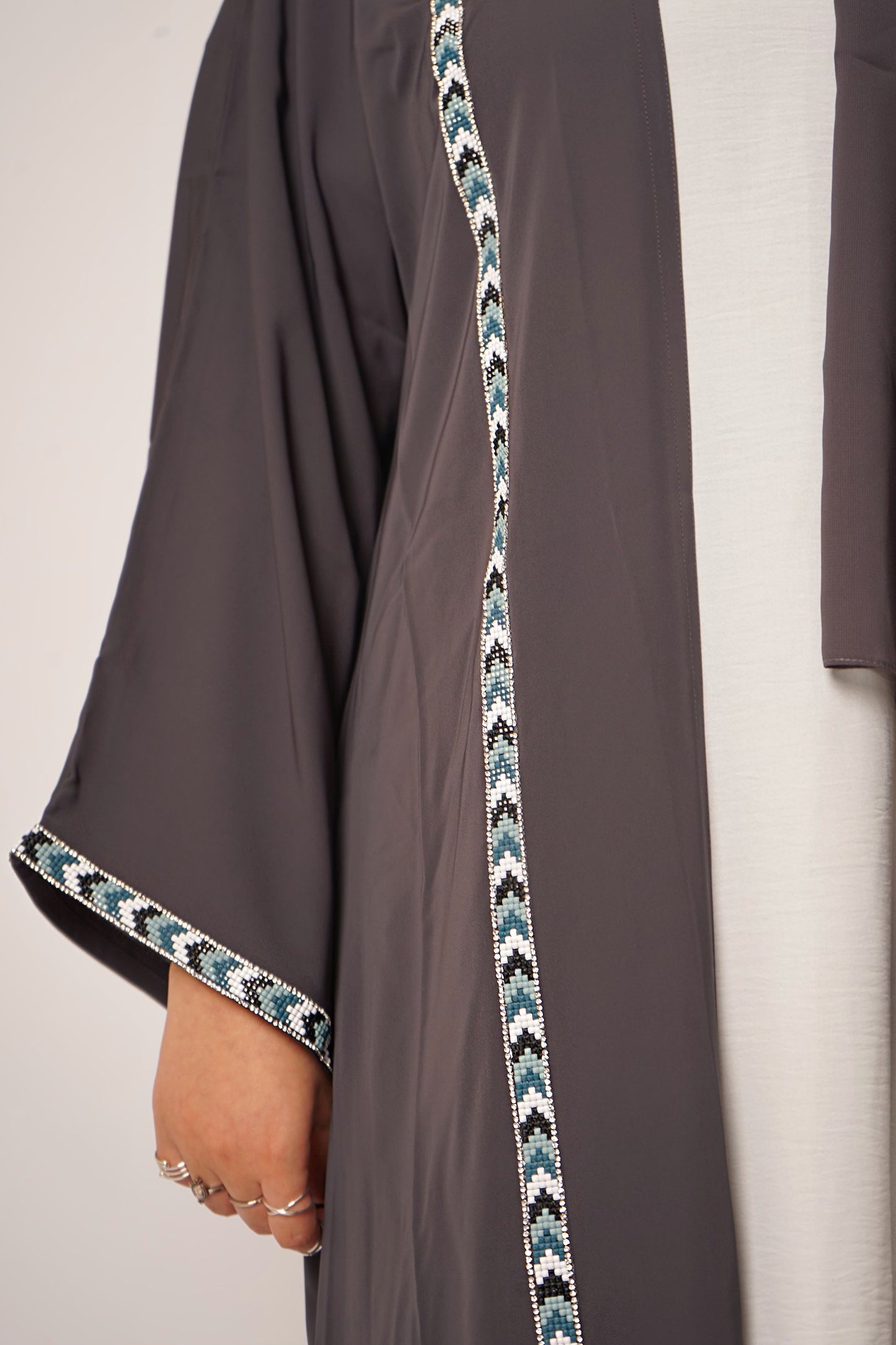 Date Night Abaya - Dark Grey