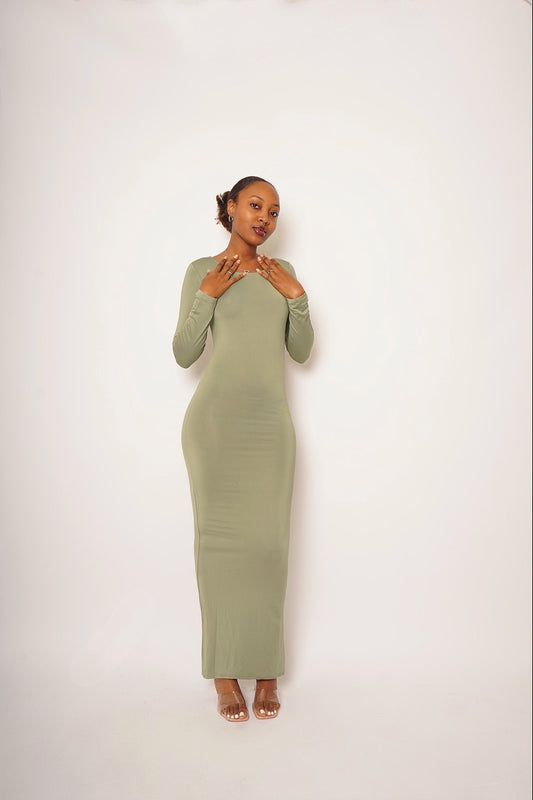 Ru Maxi Bodycon Dress - Sage Green